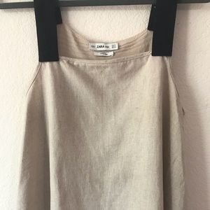 🚫SOLD ZARA • Tan knit tank w black straps